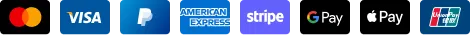 Accepted payment methods: Mastercard, Visa, PayPal, American Express, Stripe, Google Pay, Apple Pay, UnionPay
